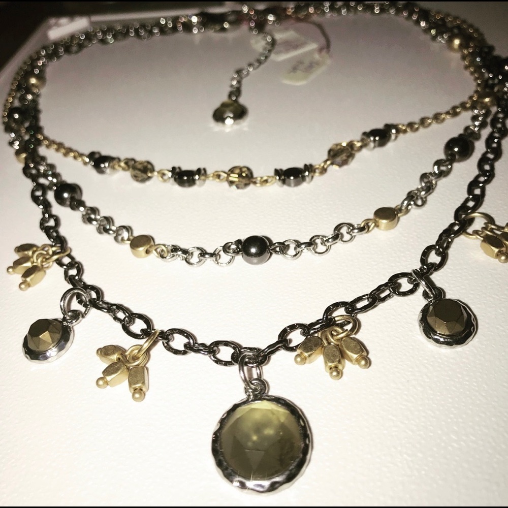 Lia Sophia Cool Kidz Necklace Silver Gold Green
